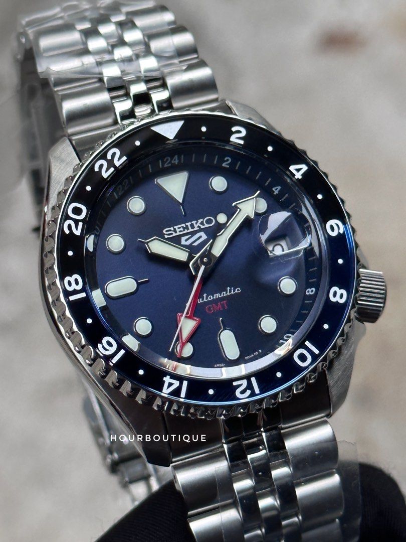Brand New Seiko 5 BlueBerry Automatic GMT Men’s Watch SSK003K1