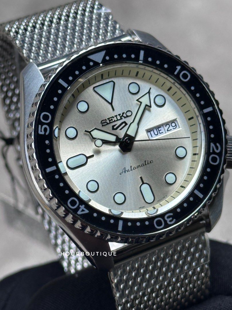 Brand New Seiko 5 Cream Dial Automatic Mens Watch SRPE75K1