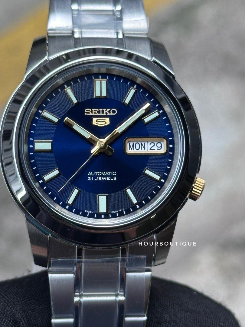 Brand New Seiko 5 Dark Blue Dial 37mm Automatic Watch SNKK11K1
