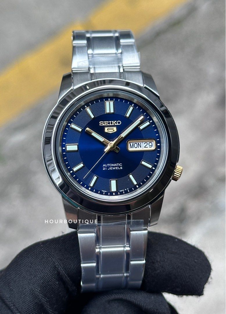 Brand New Seiko 5 Dark Blue Dial 37mm Automatic Watch SNKK11K1