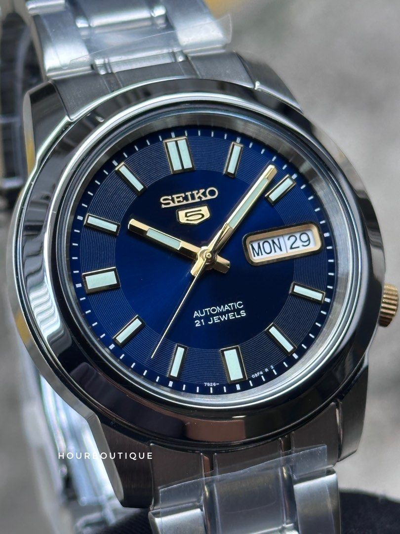 Brand New Seiko 5 Dark Blue Dial 37mm Automatic Watch SNKK11K1