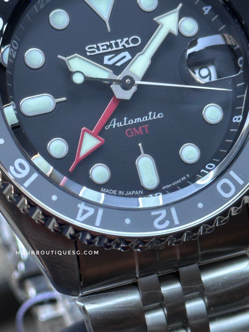 Brand New Seiko 5 GMT Made In Japan Version Black Dial Automatic Watch SSK001 SBSC001