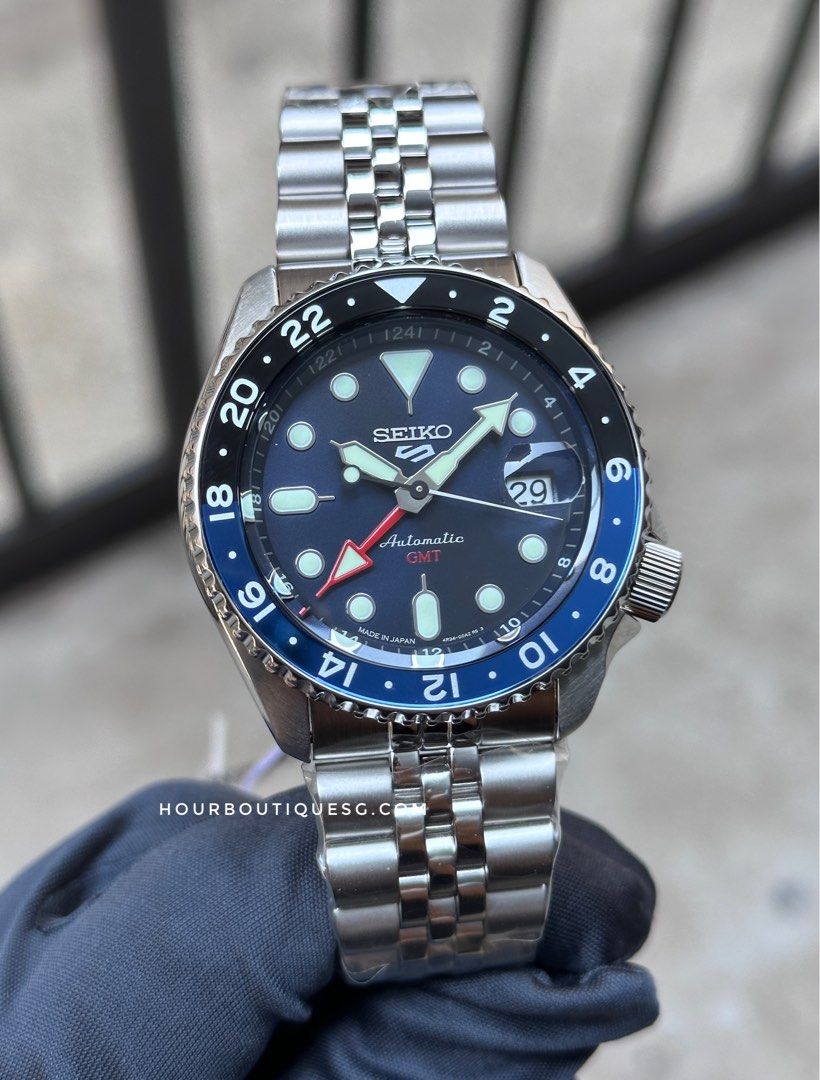 Brand New Seiko 5 GMT Made In Japan Version Blue Dial Automatic Watch SSK003k1 SBSC003