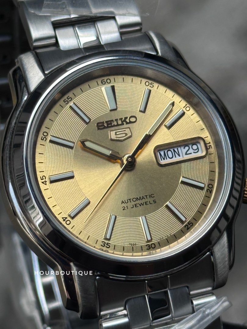 Brand New Seiko 5 Gold Dial 37mm Automatic Watch