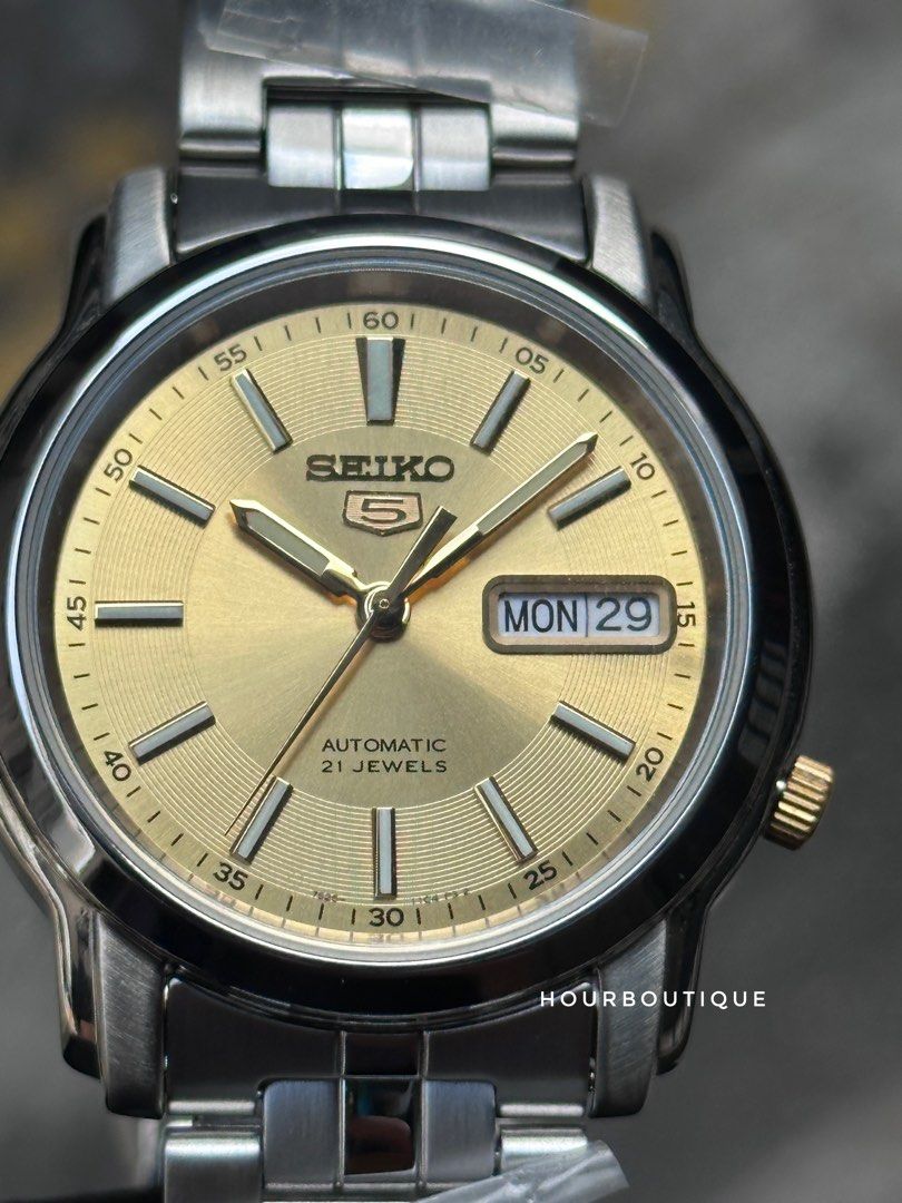 Brand New Seiko 5 Gold Dial 37mm Automatic Watch