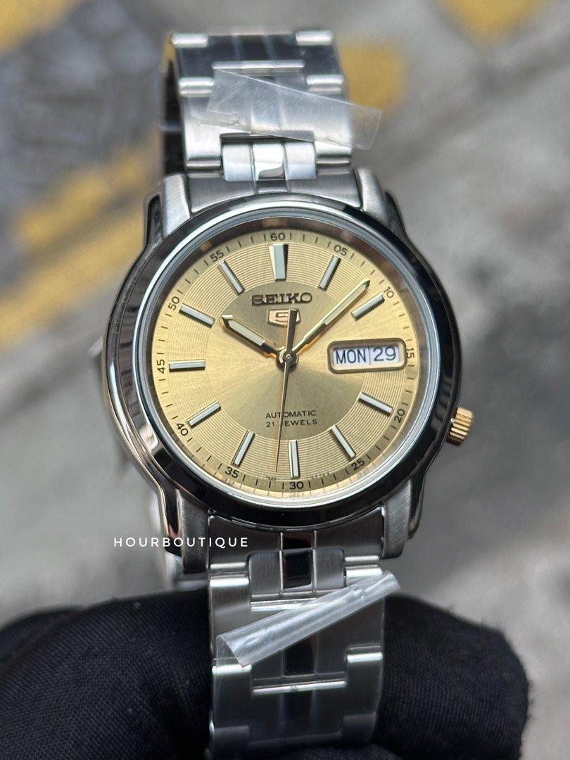 Brand New Seiko 5 Gold Dial 37mm Automatic Watch