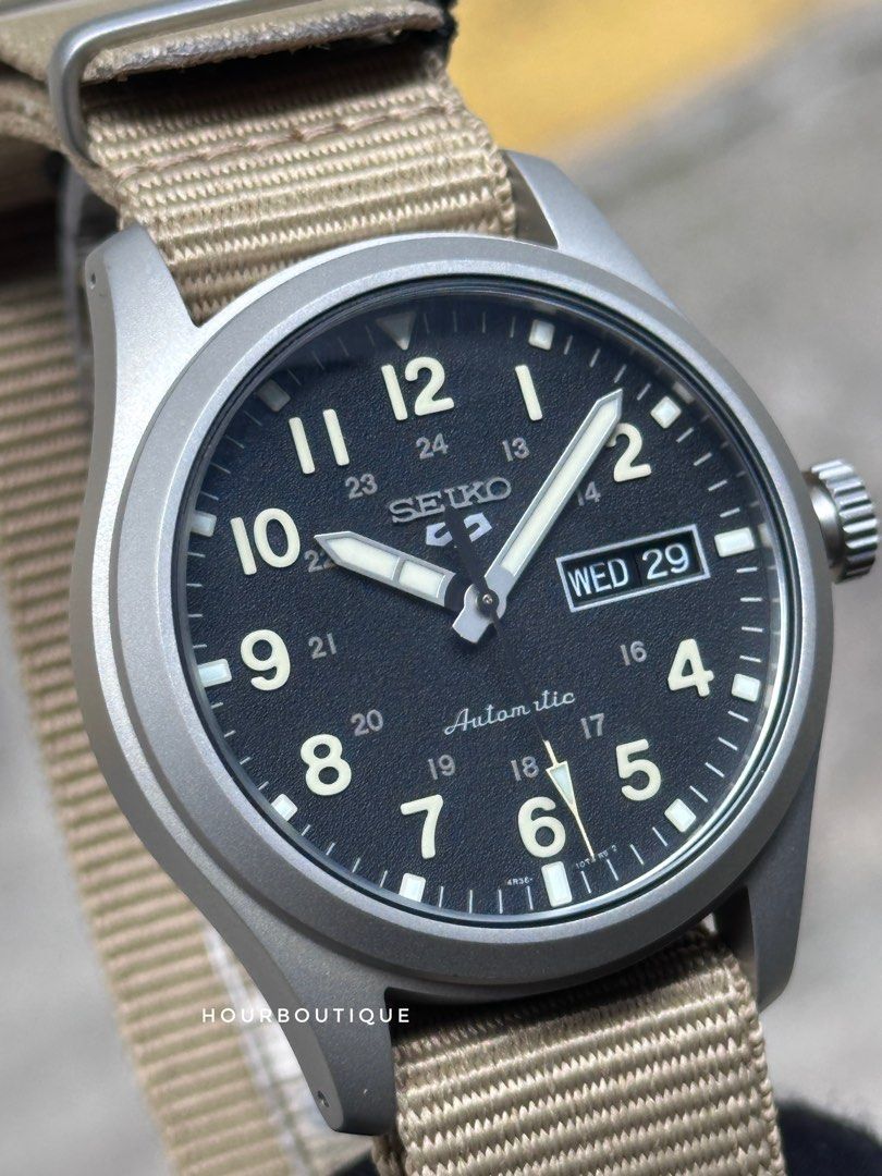 Brand New Seiko 5 Khaki Brown Strap Mens Automatic Watch SRPG35K1