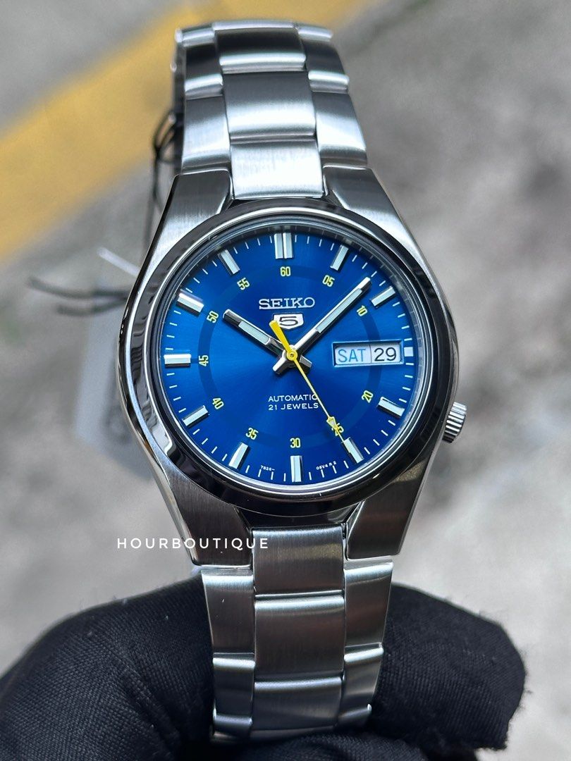 Brand New Seiko 5 Light Blue Dial 37mm Automatic Watch SNK615k1