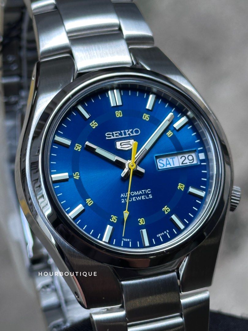 Brand New Seiko 5 Light Blue Dial 37mm Automatic Watch SNK615k1