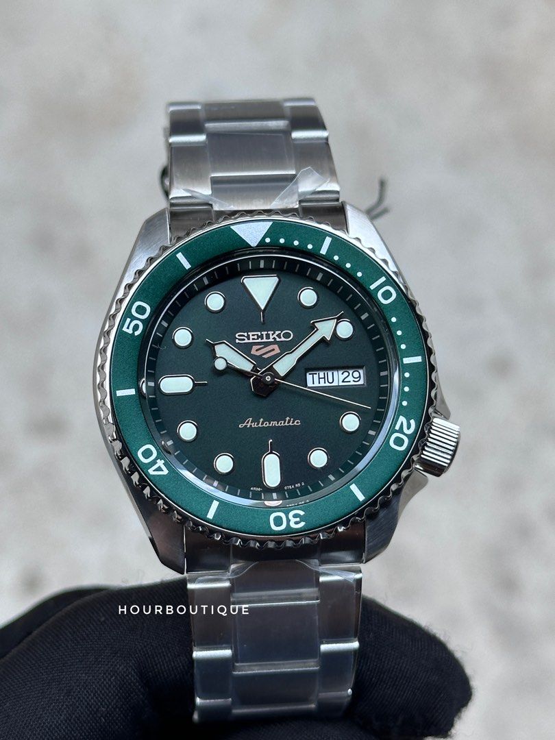Brand New Seiko 5 Matt Green Dial Mens Automatic Watch SRPD63K1