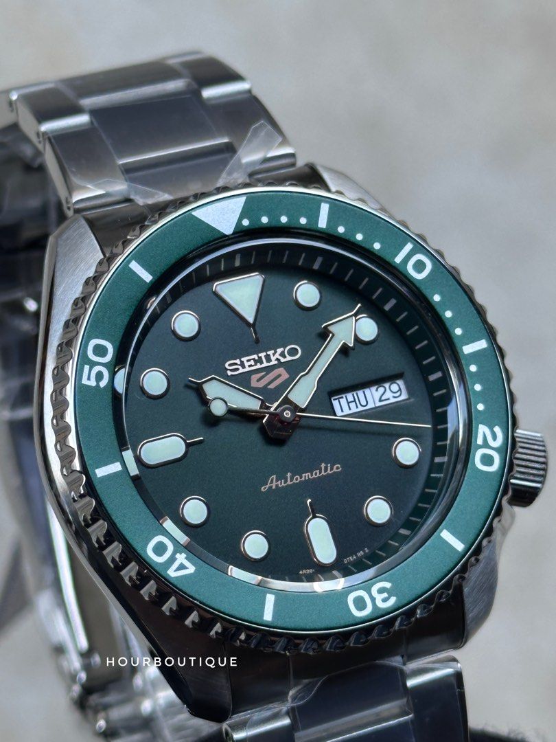 Brand New Seiko 5 Matt Green Dial Mens Automatic Watch SRPD63K1