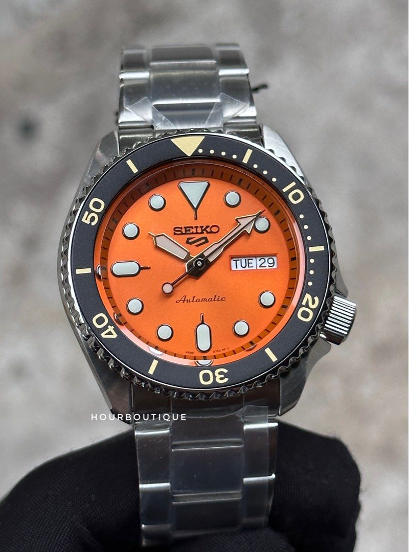 Brand New Seiko 5 Orange Sunburst Dial Men’s Automatic Watch SRPD59K1