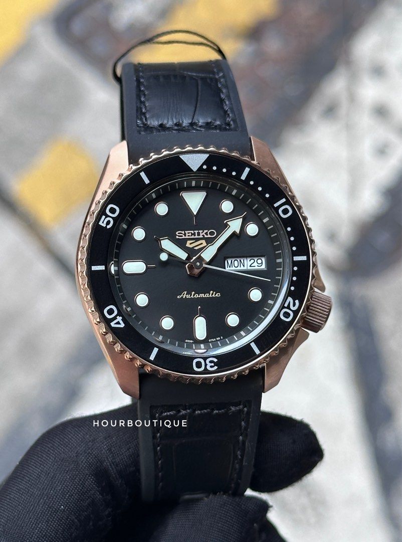 Brand New Seiko 5 Rose Gold Case Automatic Watch SRPD76K1