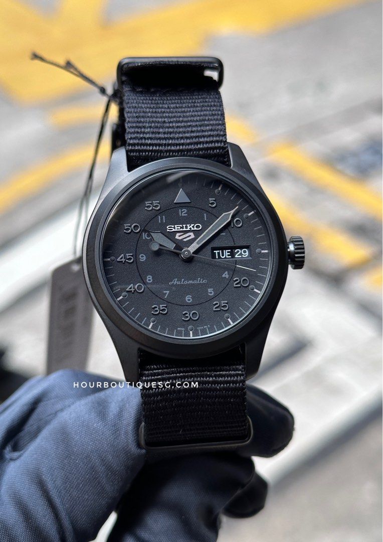 Brand New Seiko 5 Stealth Black Automatic Field Watch SRPJ11K1