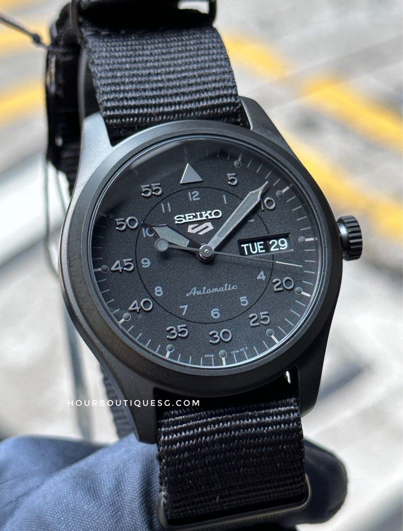 Brand New Seiko 5 Stealth Black Automatic Field Watch SRPJ11K1