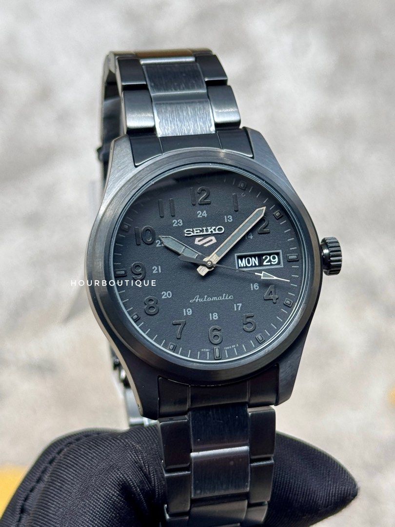 Brand New Seiko 5 Stealth Field Watch Automatic SRPJ09K1