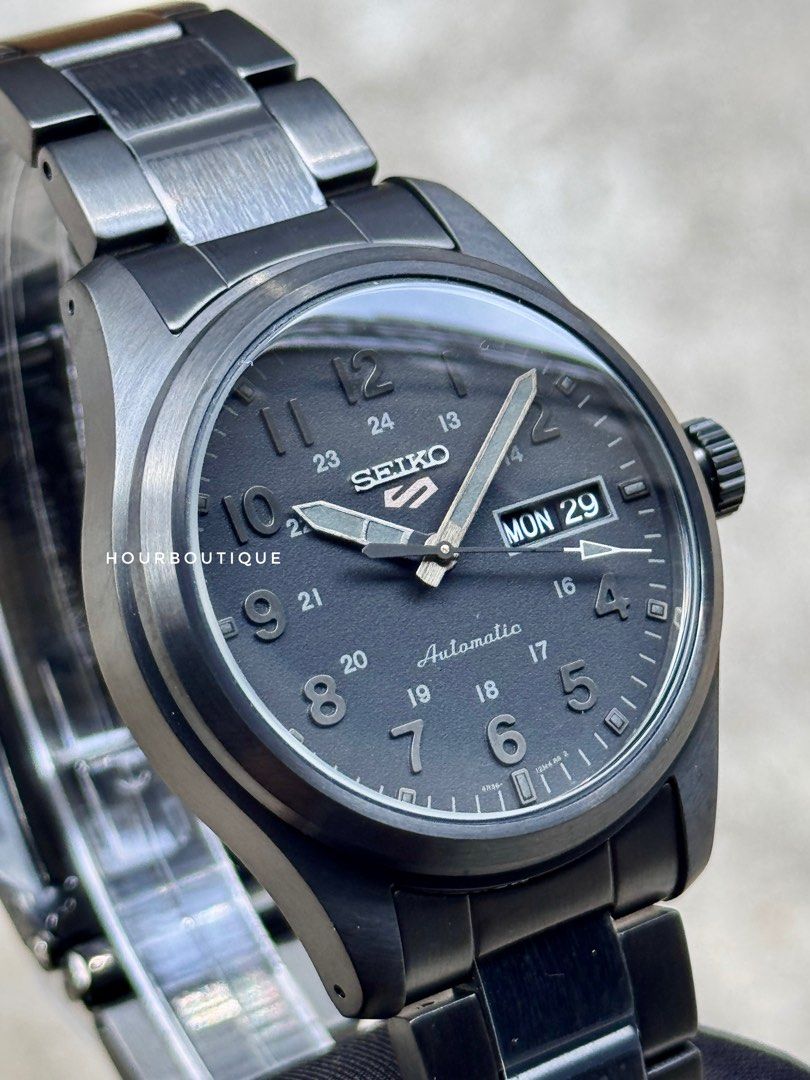 Brand New Seiko 5 Stealth Field Watch Automatic SRPJ09K1