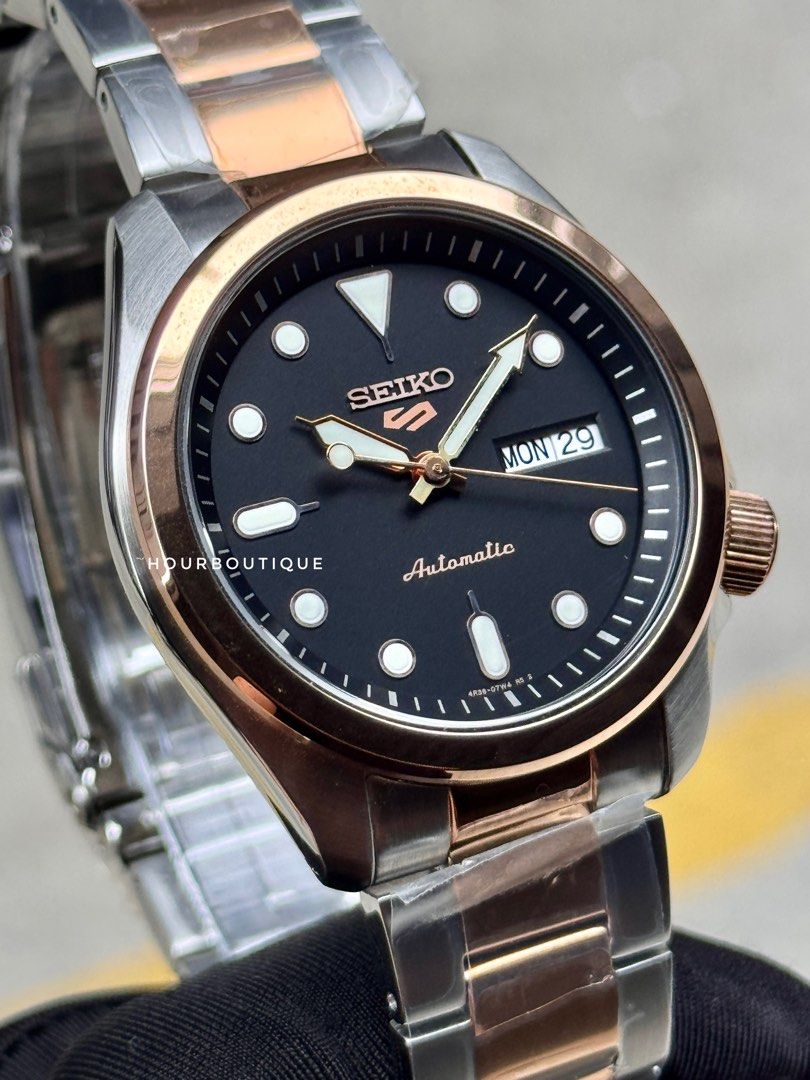 Brand New Seiko 5 Two Tone Rose Gold Automatic Watch SRPE58K1