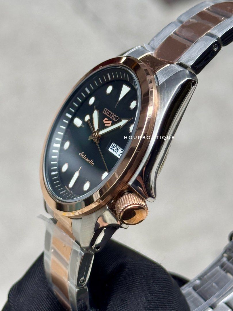 Brand New Seiko 5 Two Tone Rose Gold Automatic Watch SRPE58K1