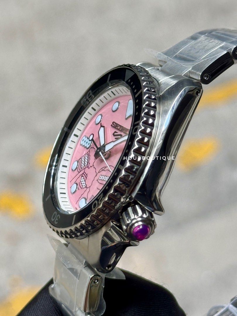 Brand New Seiko 5 x Millions Monster Collab Pink Dial Automatic Watch SRPL69K1