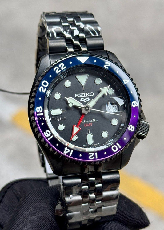 Brand New Seiko 5 Yuto Horigome Automatic GMT Watch with Blue Purple Bezel SSK027K1