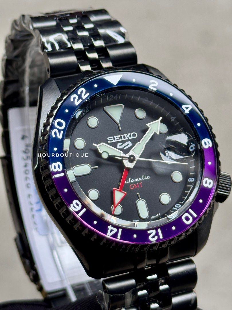Brand New Seiko 5 Yuto Horigome Automatic GMT Watch with Blue Purple Bezel SSK027K1