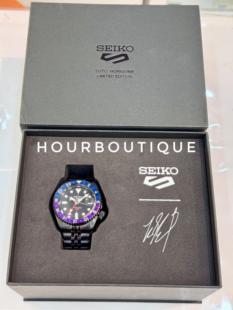 Brand New Seiko 5 Yuto Horigome Automatic GMT Watch with Blue Purple Bezel SSK027K1