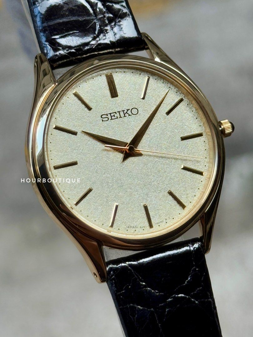 Brand New Seiko Dolce PVD Gold Case Ultra Accurate 10s/yr Quartz Watch SACM150