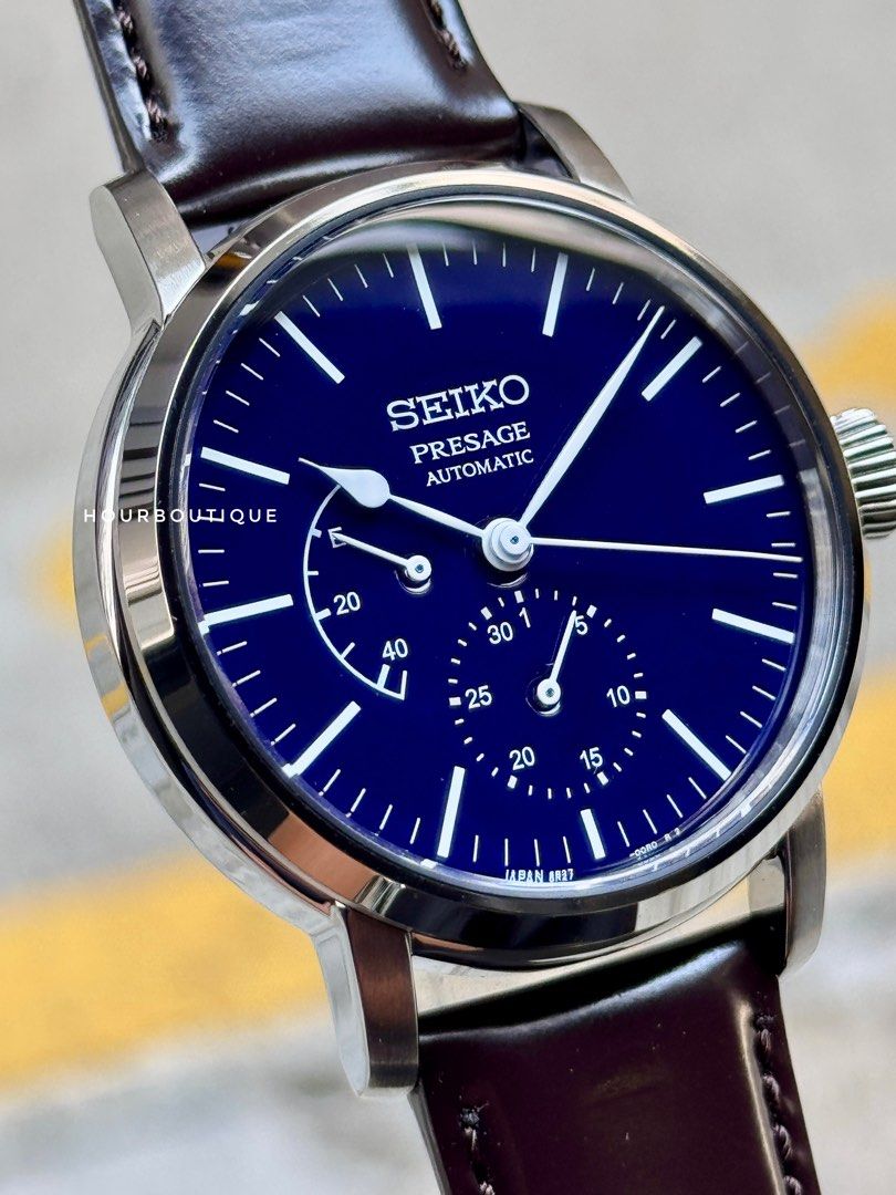 Brand New Seiko Presage Blue Enamel Dial , Power Reserve Gauge Automatic Watch SPB163J1