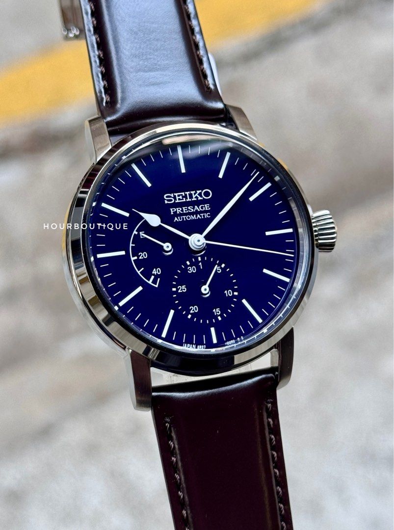 Brand New Seiko Presage Blue Enamel Dial , Power Reserve Gauge Automatic Watch SPB163J1