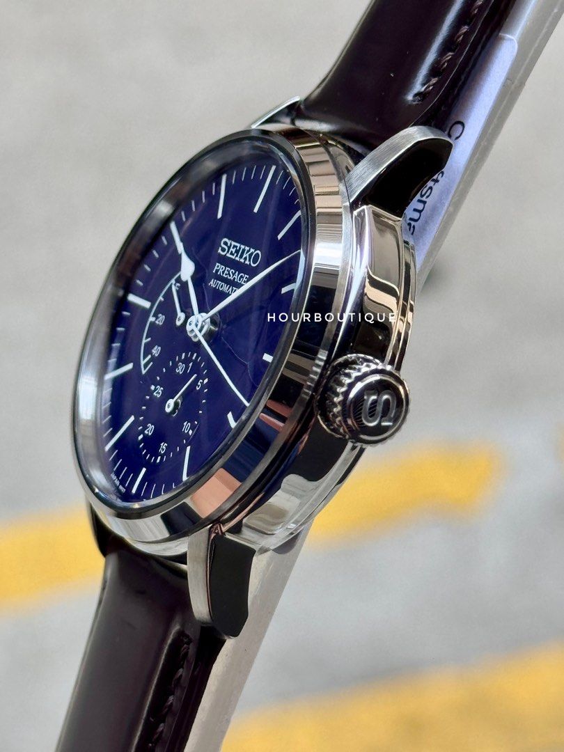 Brand New Seiko Presage Blue Enamel Dial , Power Reserve Gauge Automatic Watch SPB163J1