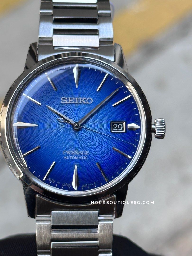 Brand New Seiko Presage Blue Textured Dial Automatic Watch SARY217 SRPJ13J1