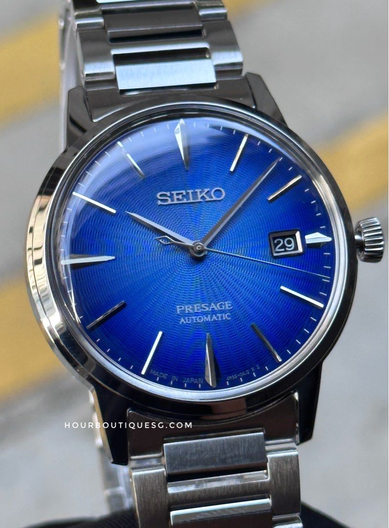 Brand New Seiko Presage Blue Textured Dial Automatic Watch SARY217 SRPJ13J1
