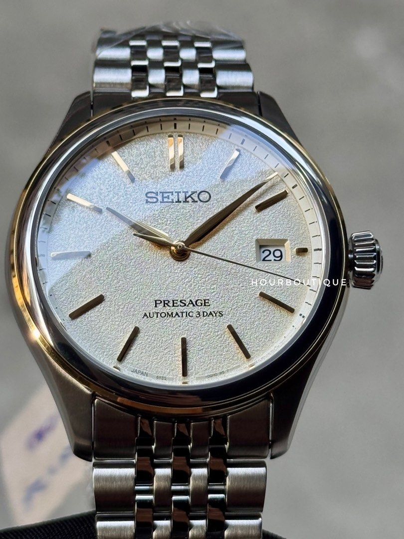 cream dial dress watch Brand New Seiko Presage Cream Dial, Gold Index Automatic Dress Watch S HOUR BOUTIQUE SINGAPORE