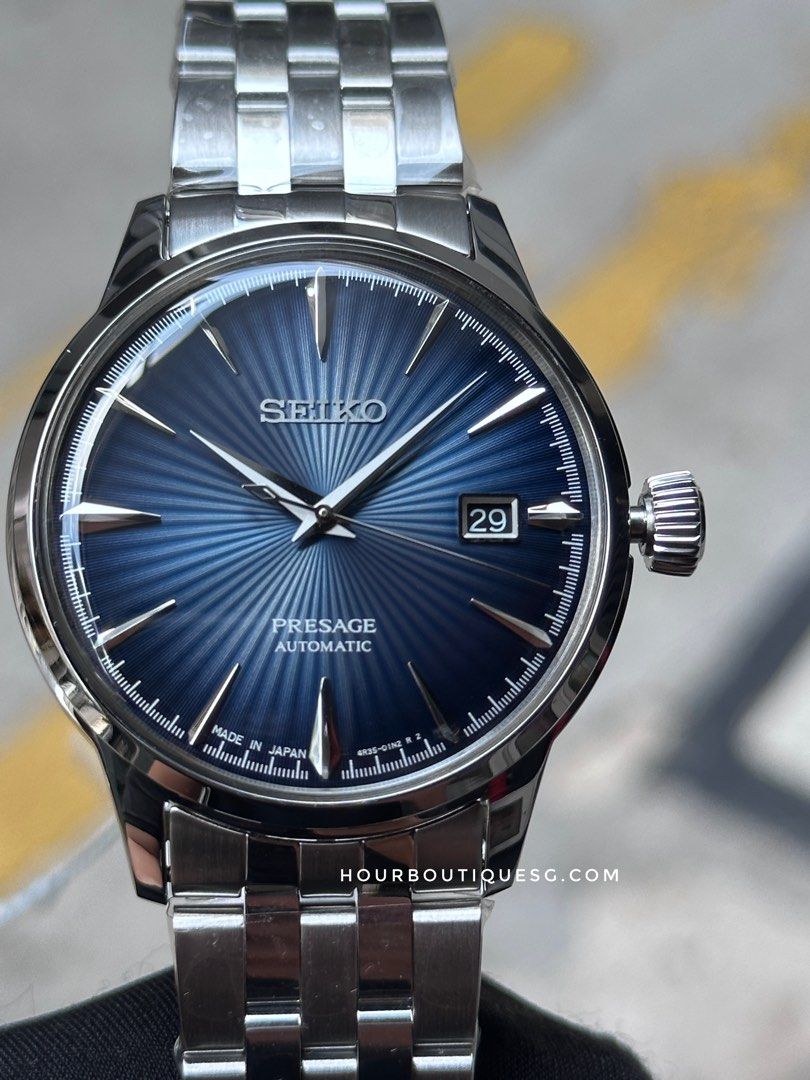 Brand New Seiko Presage Dark Blue Cocktail Time Automatic Dress Watch SARY123