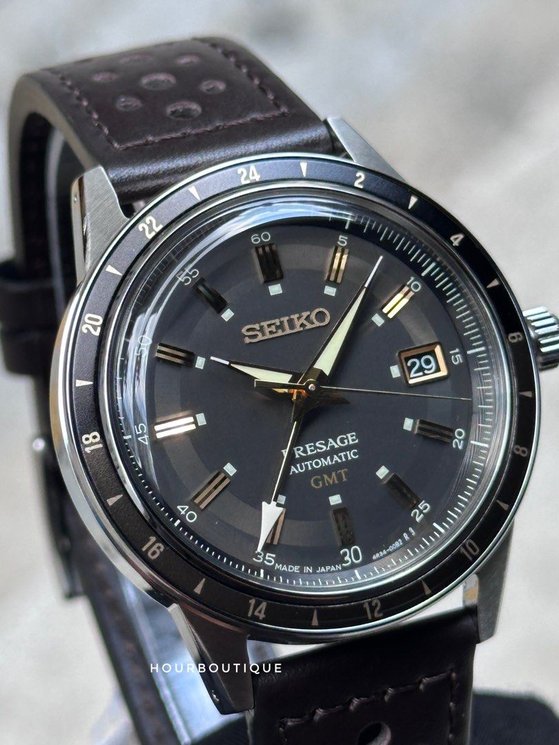 Brand New Seiko Presage Grey Dial GMT Men’s Automatic Watch SSK013J1