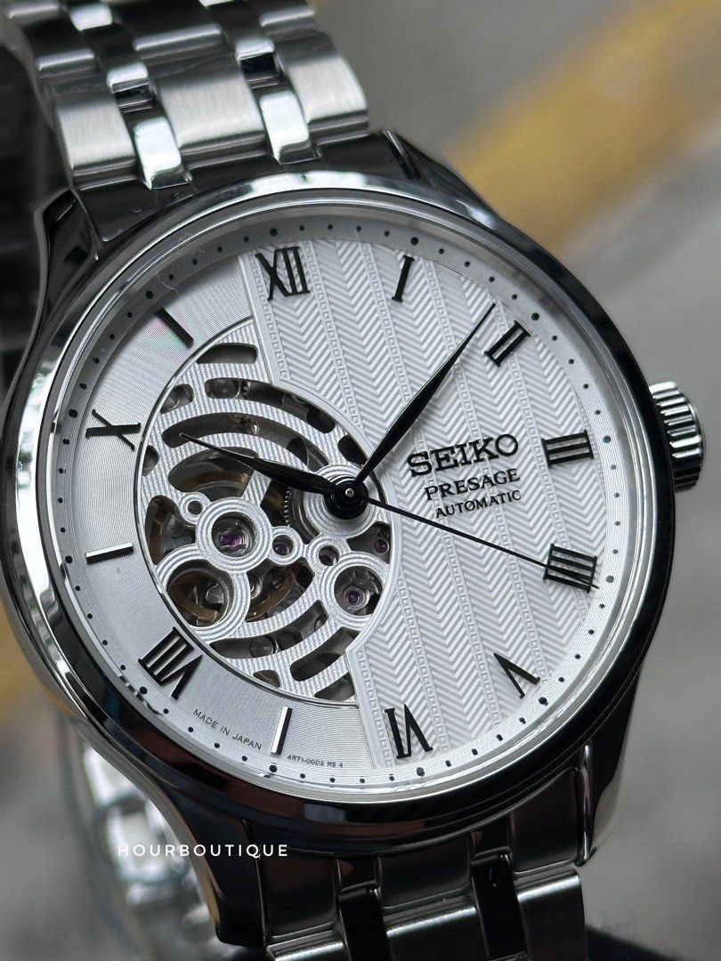 Brand New Seiko Presage Japanese Garden White Dial Automatic Skeleton Watch SARY251