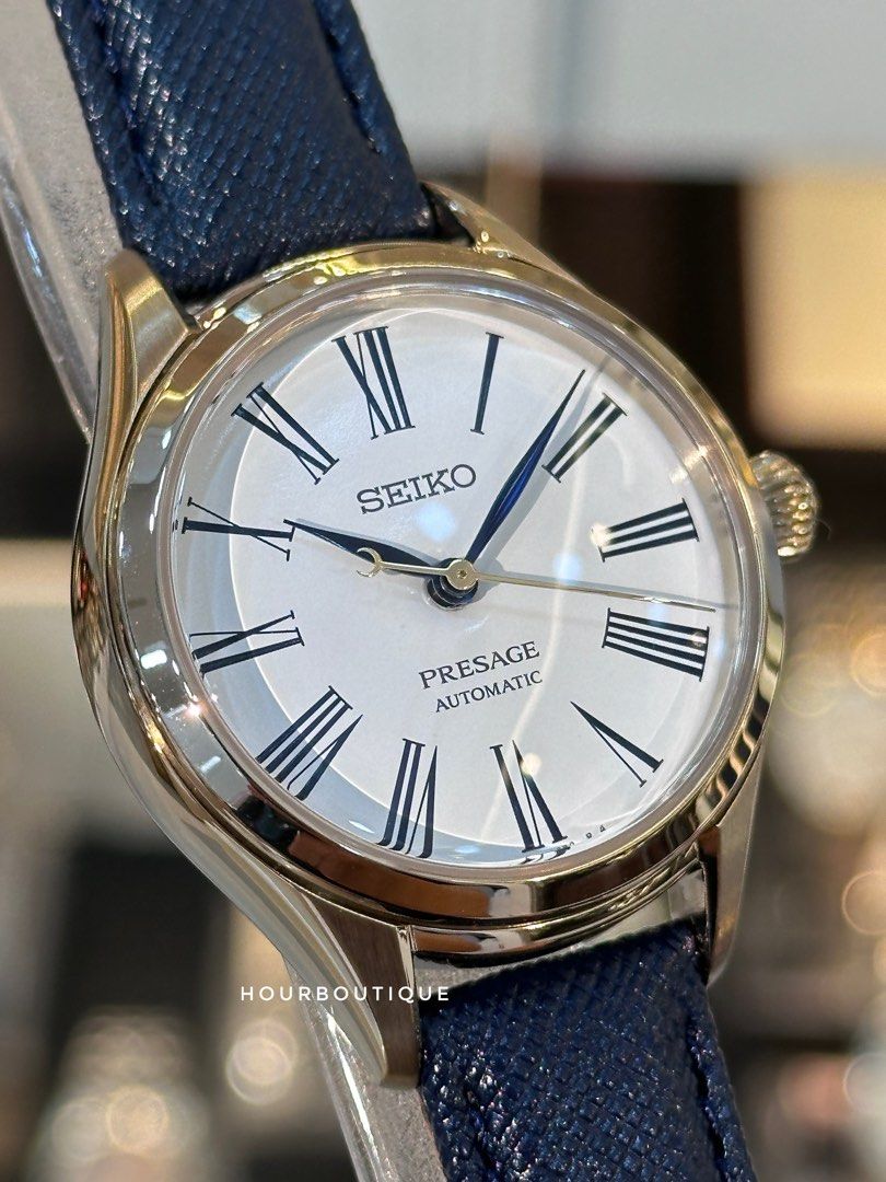 Brand New Seiko Presage Lady’s Enamel Dial Gold PVD Case Automatic Dress Watch SPB234J1