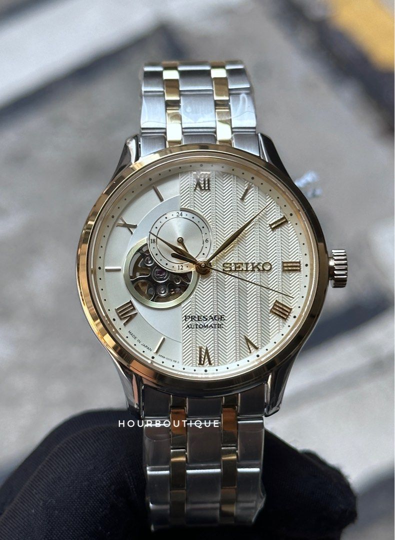 Brand New Seiko Presage Two Tone Zen Garden Automatic Watch SARY238