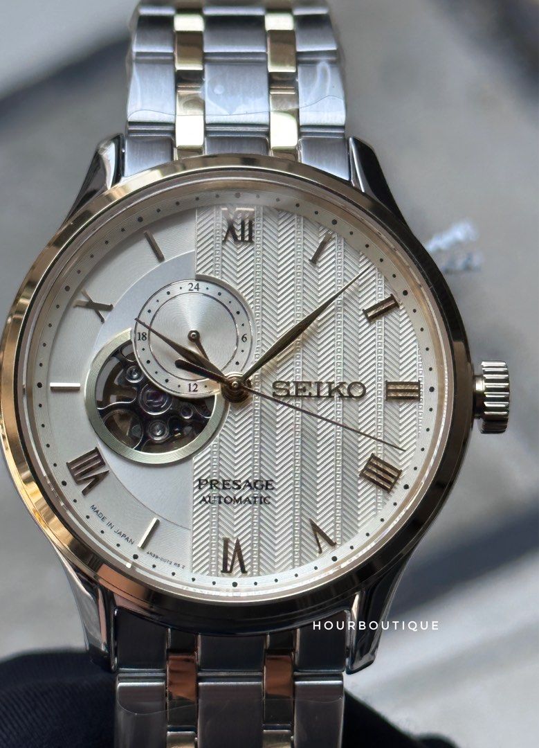 Brand New Seiko Presage Two Tone Zen Garden Automatic Watch SARY238