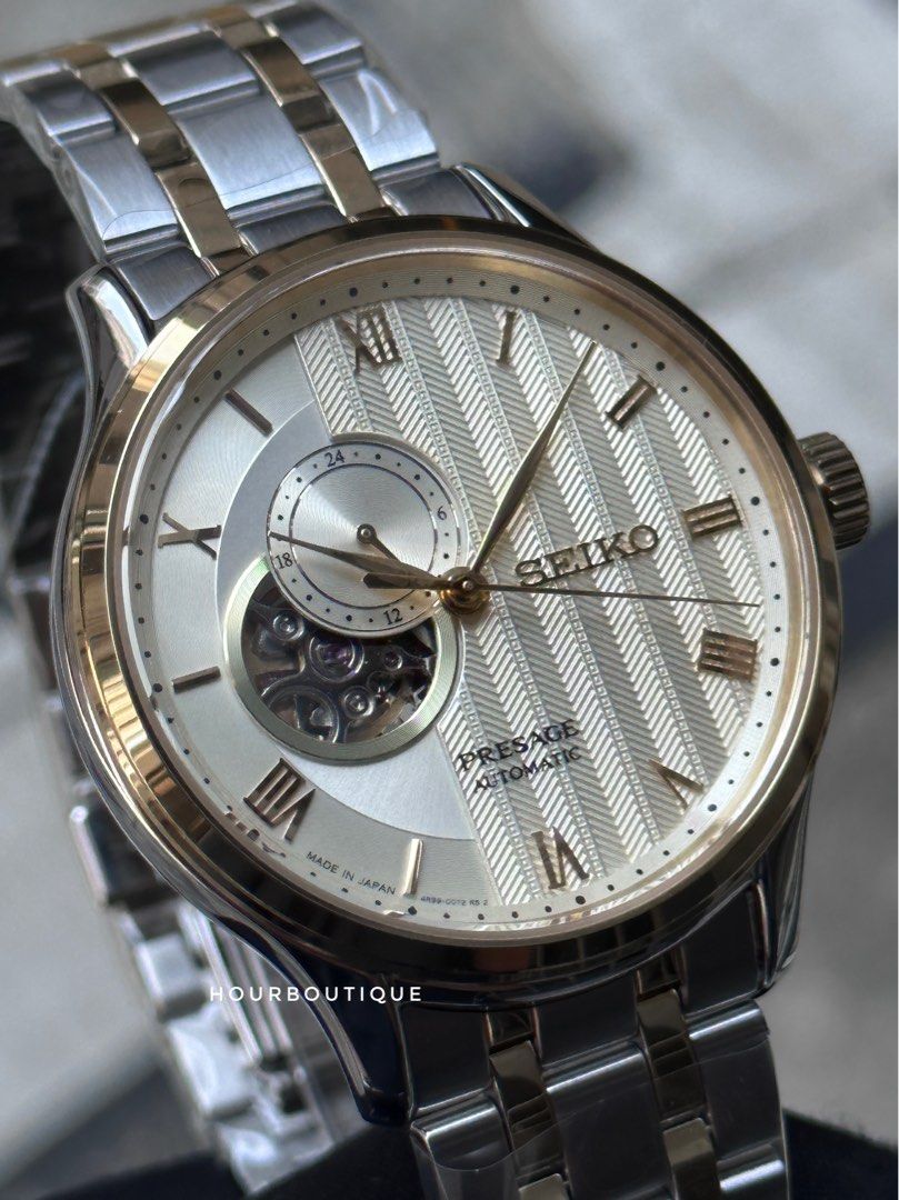 Brand New Seiko Presage Two Tone Zen Garden Automatic Watch SARY238