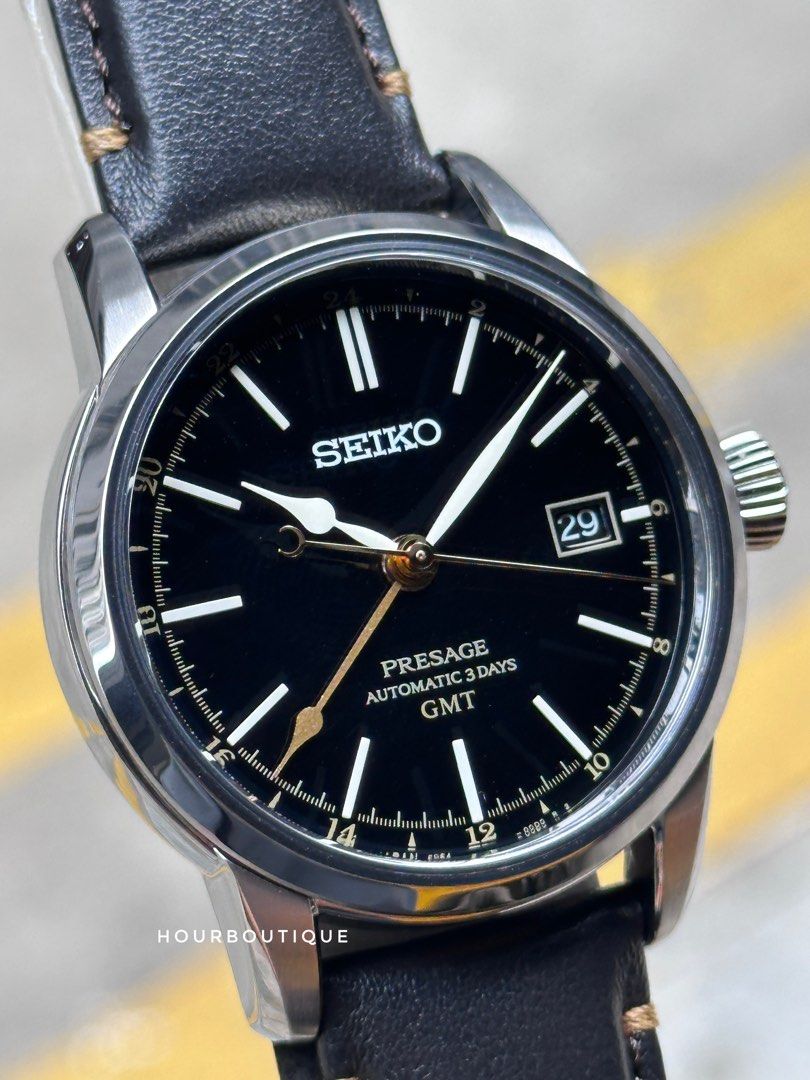 Brand New Seiko Presage Urushi Dial Automatic GMT Mens Dress Watch SARH001 SPB447J1