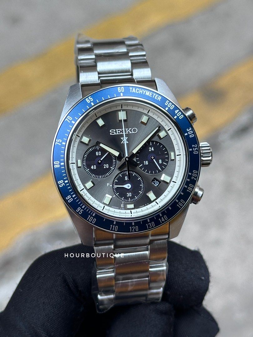 Brand New Seiko Prospex SpeedTimer Antracite Dial Mens Solar Chronograph Watch SBDL111