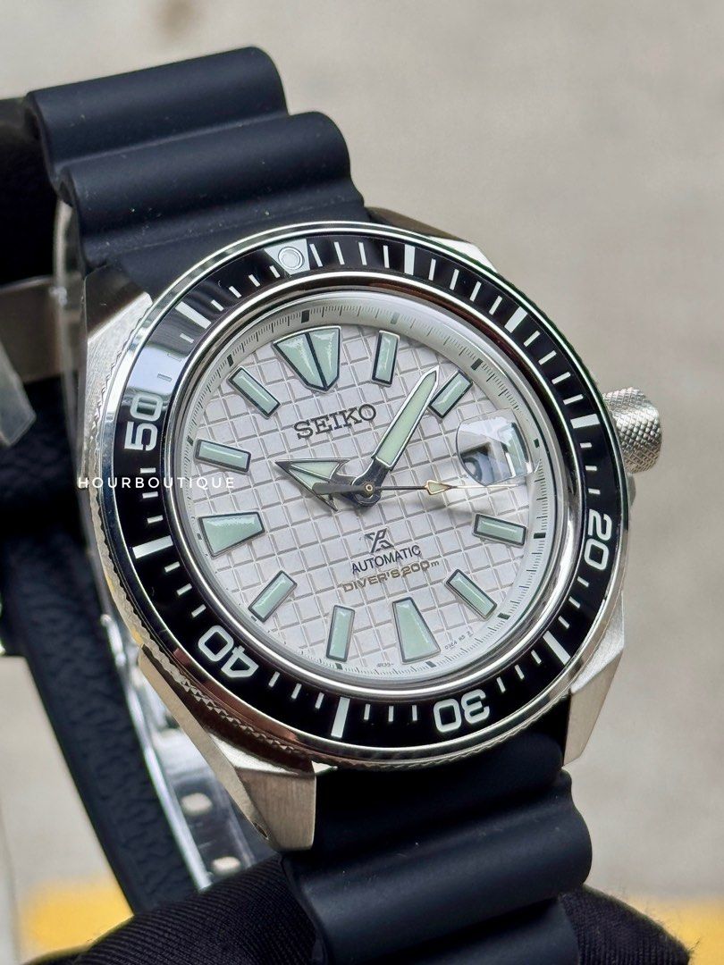 Brand New Seiko Prospex White Waffle Dial Samurai, Automatic Divers Watch SRPE37K1
