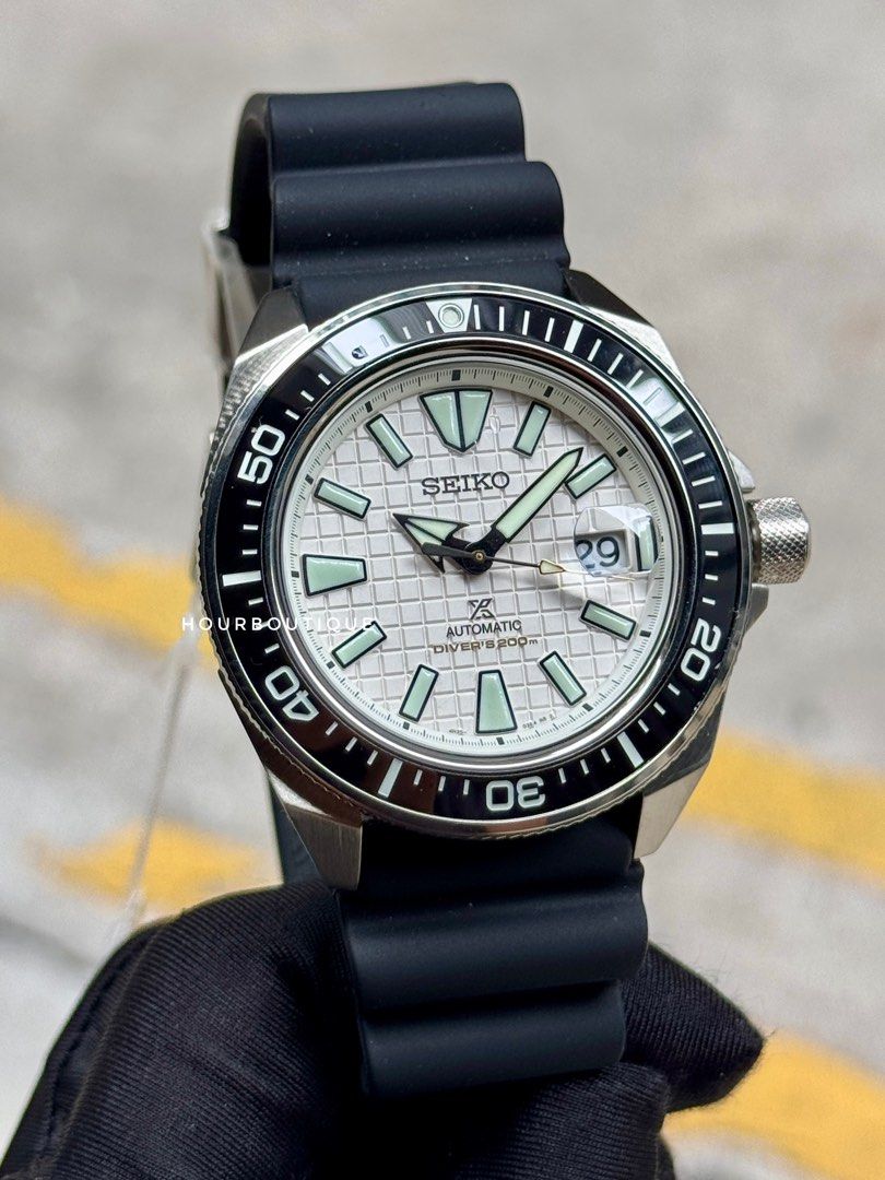 Brand New Seiko Prospex White Waffle Dial Samurai, Automatic Divers Watch SRPE37K1