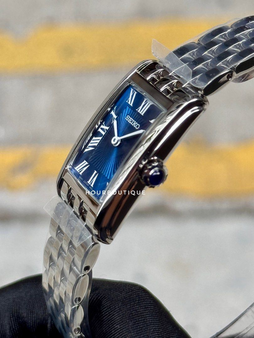 Brand New Seiko Quartz Blue Rectangular Lady’s Watch SWR085P1