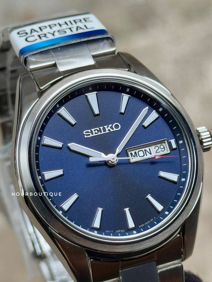 Brand New Seiko Quartz Sapphire Crystal Blue Dial Watch SUR341P1