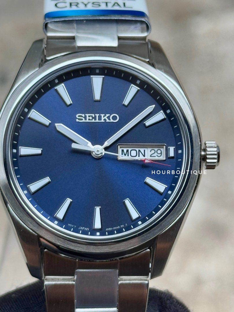 Brand New Seiko Quartz Sapphire Crystal Blue Dial Watch SUR341P1