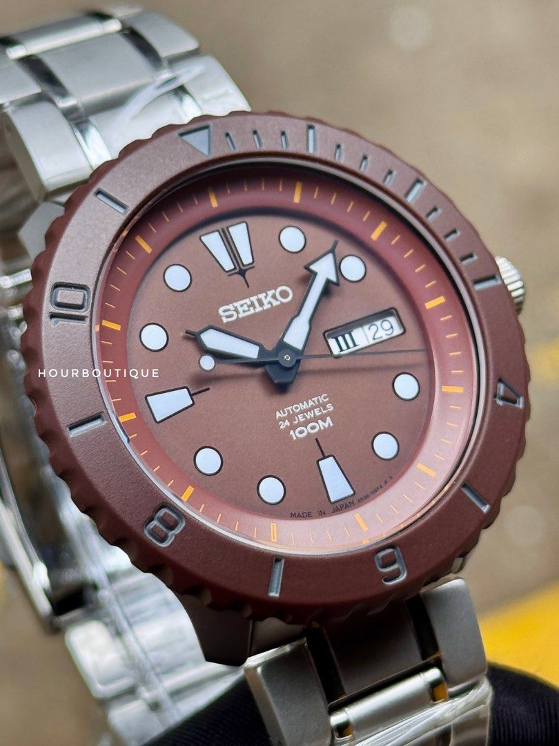 Brand New Seiko Save The Sea Special Edition Automatic Brown Cookie Dial Watch SRPA45J1