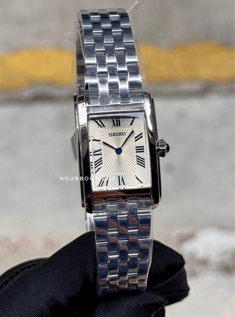Brand New Seiko White Dial Rectangular Quartz Lady’s Watch SWR083P1